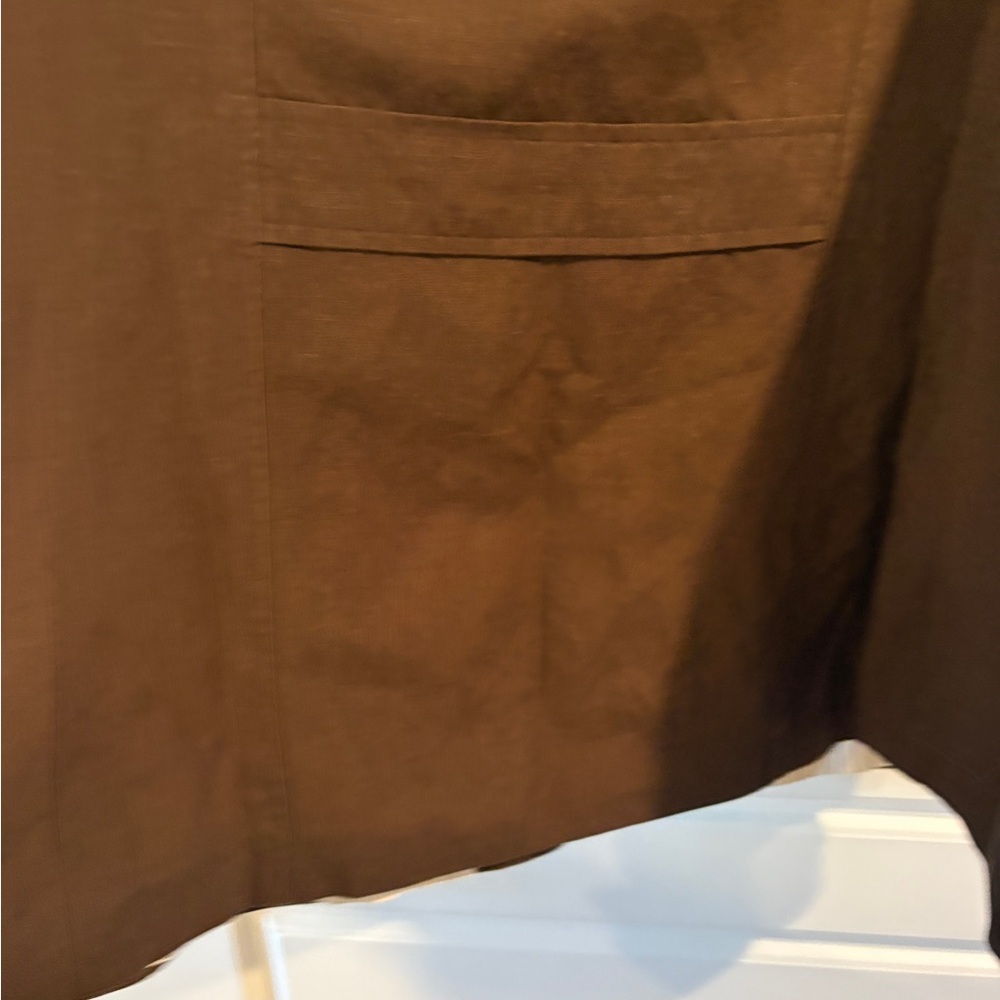 NWT Coldwater Creek  Brown Military Linen Safari Cargo Blazer / Jacket Size 18 - Picture 15 of 15